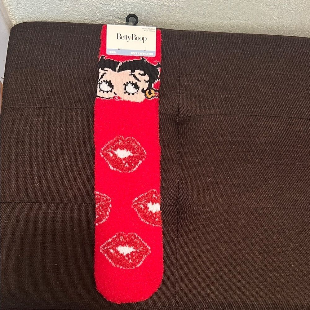 #1204+Betty Boop Red Women's Socks